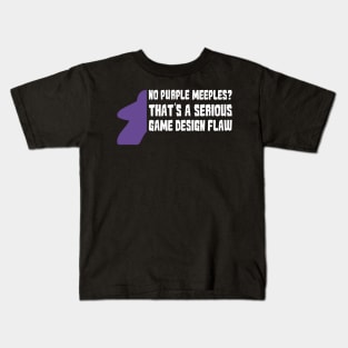 No Purple Meeples Is Serious Game Flaw Board Gamer Tabletop Kids T-Shirt